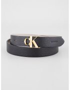 Calvin Klein Curea de piele cu catarama cu logo metalic - Negru