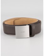 Calvin Klein Curea de piele cu catarama metalica - Maro inchis