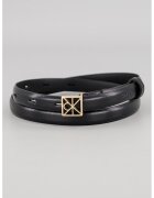 Calvin Klein Curea din piele cu catarama logo - Negru
