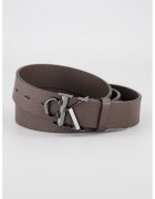 Calvin Klein Curea din piele cu logo metalic - Maro inchis