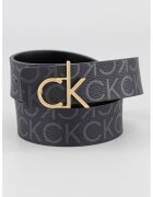 Calvin Klein Curea din piele cu model monograma - Negru