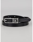 Calvin Klein Curea skinny din piele cu catarama logo metalica - Negru