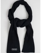 Calvin Klein Fular striat cu aplicatie logo discreta - Negru