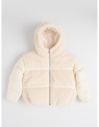 Calvin Klein Geaca cu segmente teddy - Alb fildes