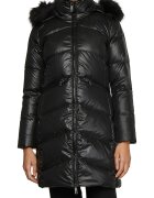 Calvin Klein Geaca lunga matlasata cu gluga - Negru