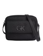 Calvin Klein Geanta crossbody cu aplicatie logo metalica - Negru