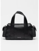 Calvin Klein Geanta crossbody de piele ecologica cu buzunare laterale cu clapa - Negru