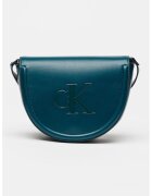 Calvin Klein Geanta crossbody de piele ecologica cu clapa - Verde persan