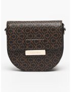 Calvin Klein Geanta crossbody de piele ecologica cu imprimeu logo - Maro inchis