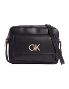 Calvin Klein Geanta crossbody de piele ecologica Re-Lock - Negru lucios