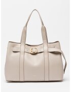 Calvin Klein Geanta de piele ecologica cu maner si catarama decorativa - Maro taupe deschis