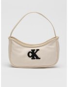 Calvin Klein Geanta de umar cu monograma brodata - Alb fildes/Negru