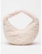 Calvin Klein Geanta din material teddy si blana sherpa cu bareta de umar - Bej deschis