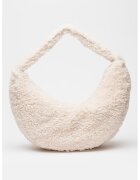 Calvin Klein Geanta shopper din blana sherpa si material teddy - Crem