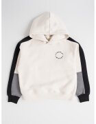 Calvin Klein Hanorac colorblocj din amestec de bumbac organic - Negru/Bej deschis