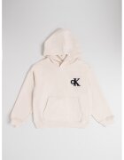 Calvin Klein Hanorac cu buzunar kangaroo si logo brodat - Bej deschis