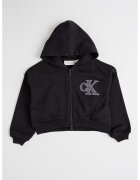 Calvin Klein Hanorac cu fermoar si monograma - Negru stins