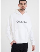 Calvin Klein Hanorac cu imprimeu logo si buzunar kangaroo - Negru/Alb optic