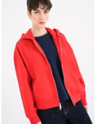 Calvin Klein Hanorac lejer cu model uni si fermoar - Rosu