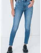 Calvin Klein Jeans Blugi crop skinny - Albastru melange