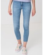 Calvin Klein Jeans Blugi crop skinny cu talie inalta - Albastru deschis