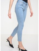 Calvin Klein Jeans Blugi crop skinny cu talie inalta - Albastru deschis