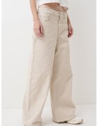 Calvin Klein Jeans Blugi cu croiala ampla si talie inalta - Alb fildes