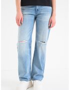 Calvin Klein Jeans Blugi cu croiala dreapta si detalii cu aspect deteriorat - Albastru deschis