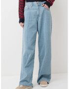 Calvin Klein Jeans Blugi din amestec de in cu croiala ampla - Albastru deschis