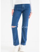 Calvin Klein Jeans Blugi drepti cu talie inalta - Albastru melange