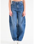 Calvin Klein Jeans Blugi relaxed fit cu talie inalta - Albastru melange