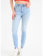 Calvin Klein Jeans Blugi skinny cu talie inalta - Albastru deschis