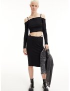 Calvin Klein Jeans Bluza crop cu decupaje pe umeri
