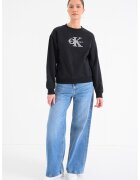 Calvin Klein Jeans Bluza de trening cu imprimeu logo si maneci cazute - Negru