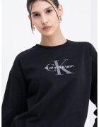 Calvin Klein Jeans Bluza de trening cu maneci cazute si imprimeu logo - Negru