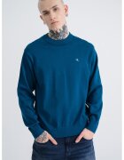 Calvin Klein Jeans Bluza de trening din bumbac cu decolteu la baza gatului - Albastru