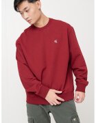 Calvin Klein Jeans Bluza de trening din bumbac cu maneci usor cazute - Visiniu