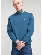 Calvin Klein Jeans Bluza de trening lejera cu decolteu la baza gatului - Albastru petrol