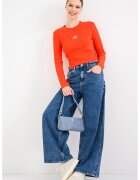 Calvin Klein Jeans Bluza din amestec de bumbac cu imprimeu logo - Coral