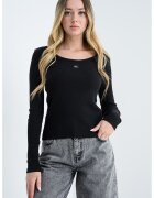 Calvin Klein Jeans Bluza slim fit cu decolteu rotund - Negru