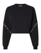 Calvin Klein Jeans Bluza sport crop cu maneci cazute - Negru