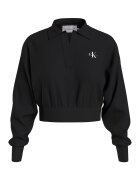 Calvin Klein Jeans Bluza sport crop cuu maneci cazute - Negru