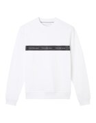 Calvin Klein Jeans Bluza sport cu decolteu la baza gatului si imprimeu logo - Alb/Negru stins