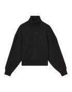 Calvin Klein Jeans Bluza sport supradimensionata din bumbac organic cu guler inalt - Negru