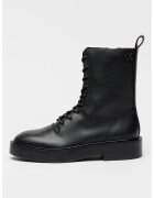 Calvin Klein Jeans Bocanci de piele cu logo - Negru