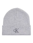 Calvin Klein Jeans Caciula tricotata fin cu logo brodat - Gri deschis melange
