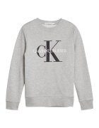 Calvin Klein Jeans CALVIN KLEIN - Bluza sport din bumbac organic cu imprimeu logo - Gri deschis melange