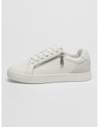 Calvin Klein Jeans CALVIN KLEIN - Pantofi sport de piele cu detaliu cu fermoar - Alb