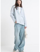 Calvin Klein Jeans Camasa supradimensionata cu maneci lungi - Negru/Verde menta