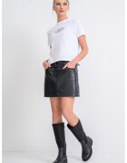 Calvin Klein Jeans Fusta cu croiala dreapta si aspect de piele - Negru